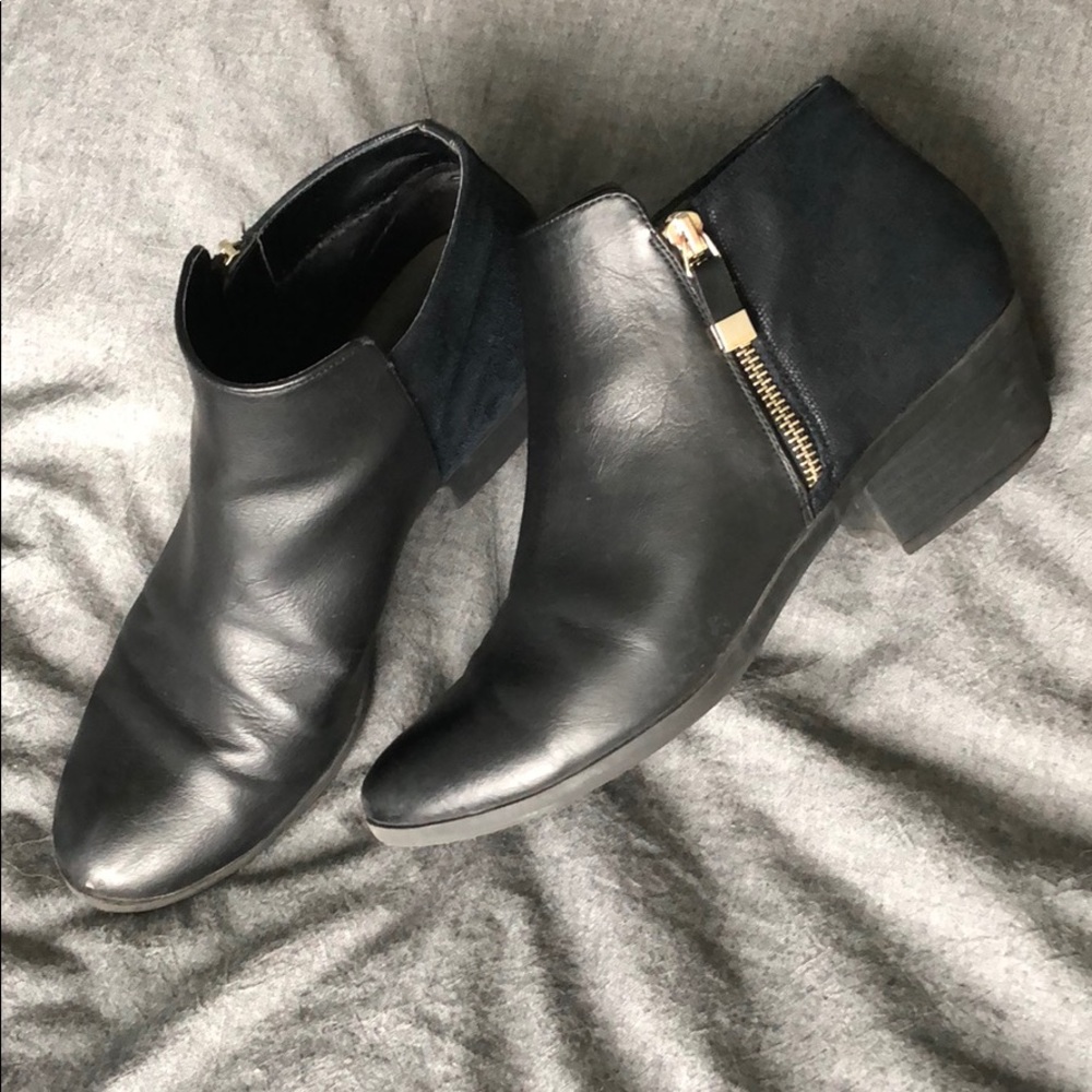 Call It Spring Black Leather Booties